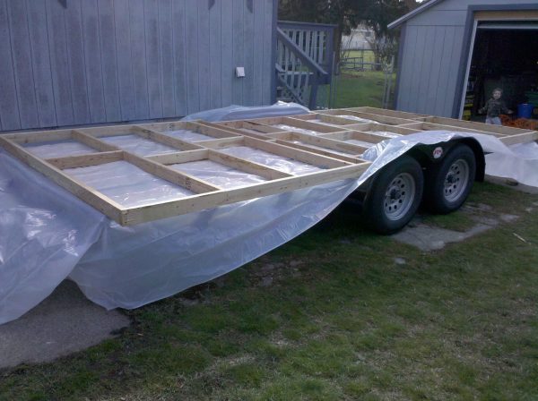 Adam Waltering tiny house floor framed